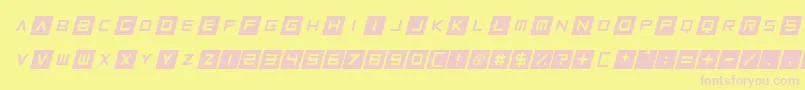 Squaresharps Italic Font – Pink Fonts on Yellow Background