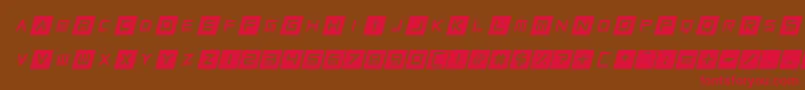 フォントSquaresharps Italic – 赤い文字が茶色の背景にあります。