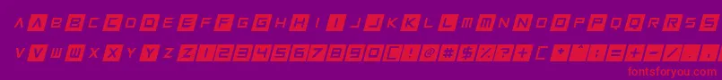 Squaresharps Italic Font – Red Fonts on Purple Background