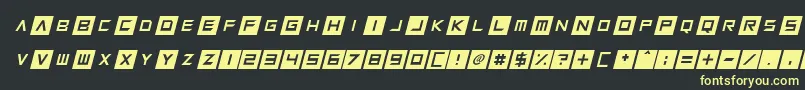 Squaresharps Italic Font – Yellow Fonts on Black Background