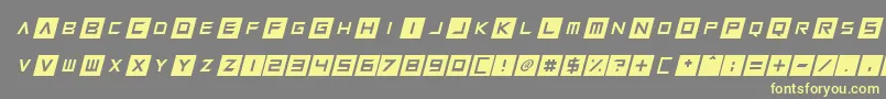 Czcionka Squaresharps Italic – żółte czcionki na szarym tle