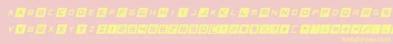 Squaresharps Italic Font – Yellow Fonts on Pink Background