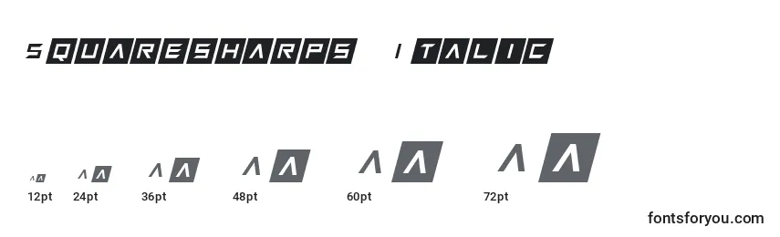 Rozmiary czcionki Squaresharps Italic