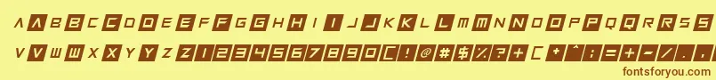 Squaresharps Italic Font – Brown Fonts on Yellow Background