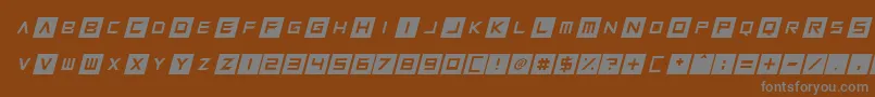 Squaresharps Italic-fontti – harmaat kirjasimet ruskealla taustalla