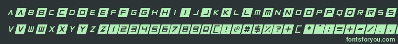 Squaresharps Italic Font – Green Fonts on Black Background
