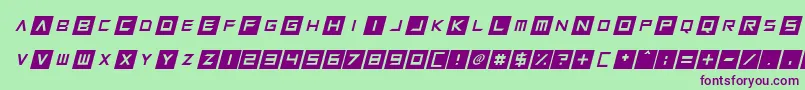 Squaresharps Italic Font – Purple Fonts on Green Background