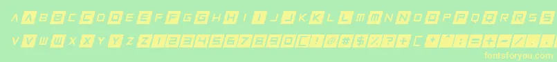 Squaresharps Italic Font – Yellow Fonts on Green Background