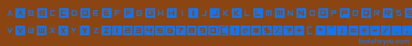 Squaresharps Font – Blue Fonts on Brown Background
