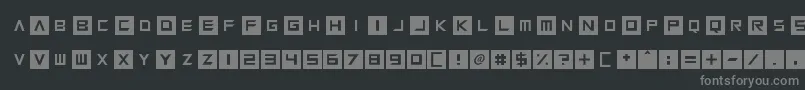 Squaresharps-fontti – harmaat kirjasimet mustalla taustalla