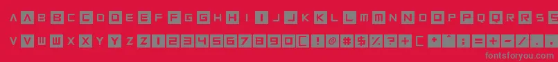 Squaresharps Font – Gray Fonts on Red Background