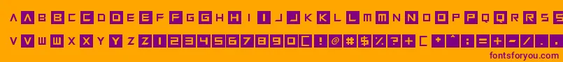 Squaresharps Font – Purple Fonts on Orange Background