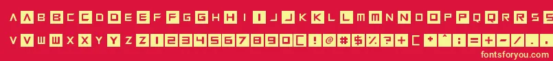 Squaresharps Font – Yellow Fonts on Red Background