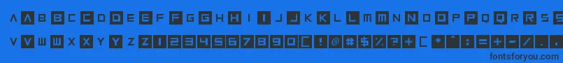 Squaresharps Font – Black Fonts on Blue Background