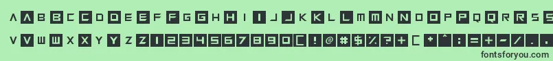 Fonte Squaresharps – fontes pretas em um fundo verde
