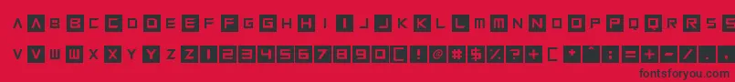 Squaresharps Font – Black Fonts on Red Background