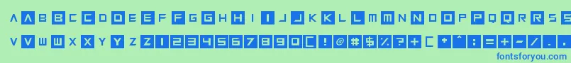 Squaresharps-fontti – siniset fontit vihreällä taustalla