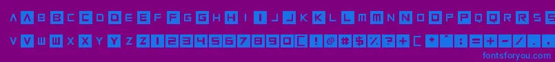 フォントSquaresharps – 紫色の背景に青い文字