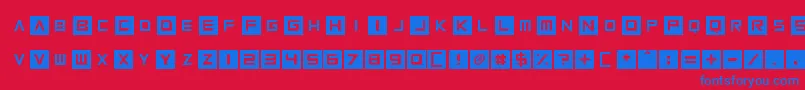 Squaresharps Font – Blue Fonts on Red Background