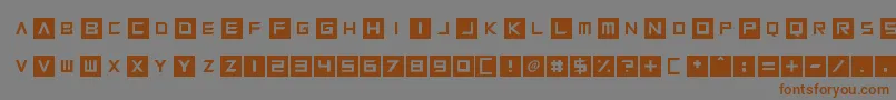 フォントSquaresharps – 茶色の文字が灰色の背景にあります。