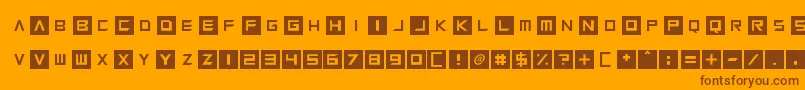 Fonte Squaresharps – fontes marrons em um fundo laranja