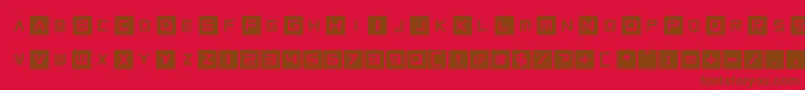 Fonte Squaresharps – fontes marrons em um fundo vermelho