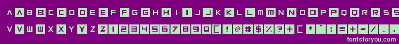 Squaresharps Font – Green Fonts on Purple Background