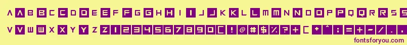 Squaresharps Font – Purple Fonts on Yellow Background