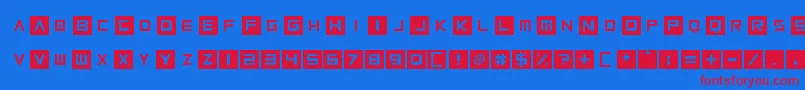 Squaresharps Font – Red Fonts on Blue Background