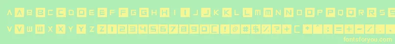 Squaresharps Font – Yellow Fonts on Green Background