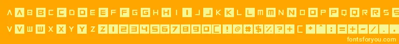 Squaresharps Font – Yellow Fonts on Orange Background