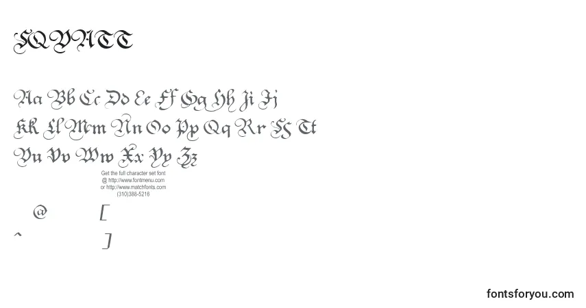 Schriftart SQUATT   (141766) – Alphabet, Zahlen, spezielle Symbole