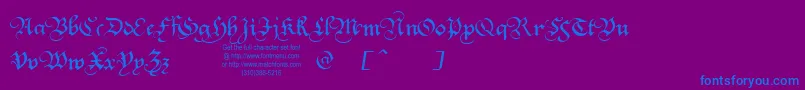 SQUATT  -fontti – siniset fontit violetilla taustalla