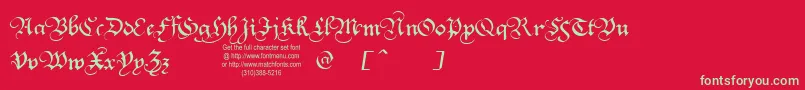 フォントSQUATT   – 赤い背景に緑の文字