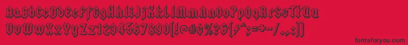 squealer embossed Font – Black Fonts on Red Background