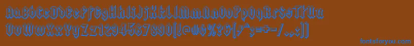 squealer embossed Font – Blue Fonts on Brown Background