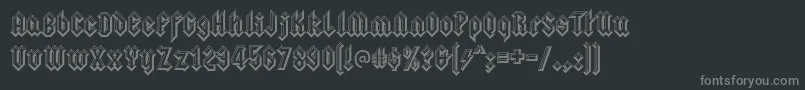 squealer embossed Font – Gray Fonts on Black Background