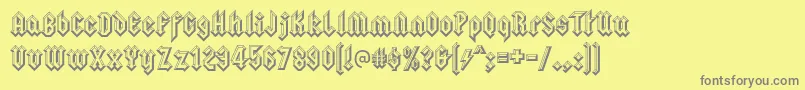 squealer embossed Font – Gray Fonts on Yellow Background