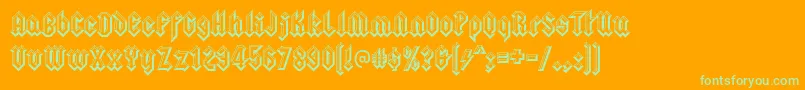 squealer embossed Font – Green Fonts on Orange Background