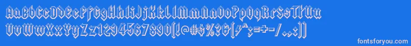 squealer embossed Font – Pink Fonts on Blue Background