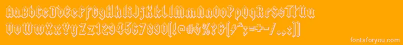 squealer embossed Font – Pink Fonts on Orange Background