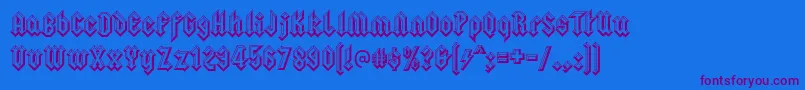 squealer embossed-Schriftart – Violette Schriften auf blauem Hintergrund