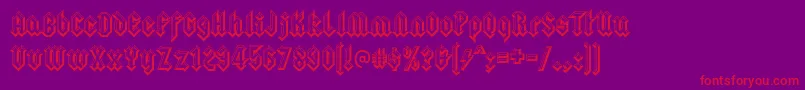 squealer embossed-Schriftart – Rote Schriften auf violettem Hintergrund