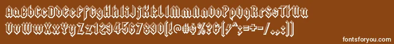 squealer embossed Font – White Fonts on Brown Background