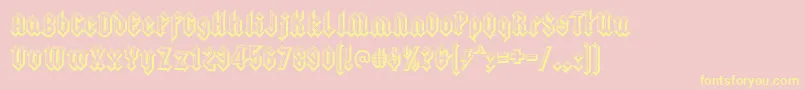 squealer embossed Font – Yellow Fonts on Pink Background