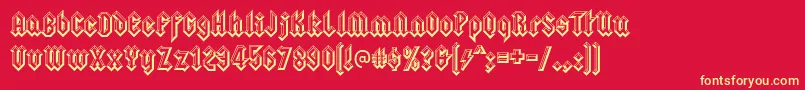 squealer embossed Font – Yellow Fonts on Red Background