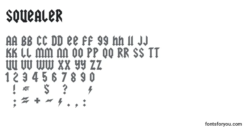 Czcionka Squealer (141768) – alfabet, cyfry, specjalne znaki