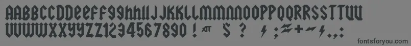 squealer-Schriftart – Schwarze Schriften auf grauem Hintergrund