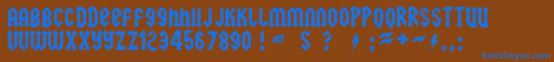 squealer Font – Blue Fonts on Brown Background