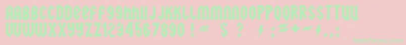 Fonte squealer – fontes verdes em um fundo rosa